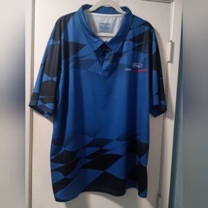 Ford Performance Racing Blue and Black Men's Polo